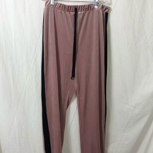 pink velvet sweatpants